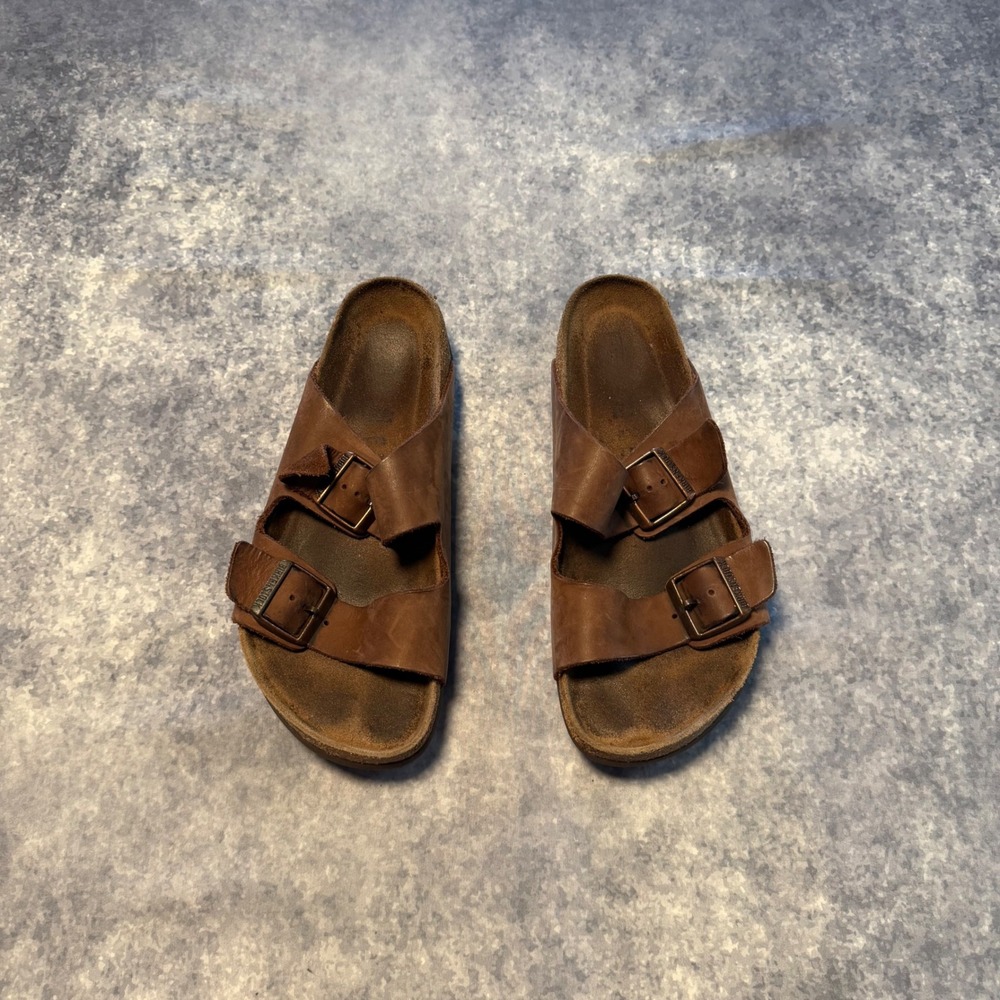Birkenstock Arizona Tobacco Brown Oiled Leather Sandals Mens 8 Womens 10 EU 41